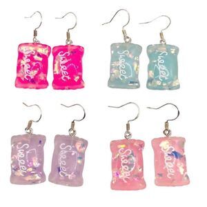 Gimme Gummy Sterling Silver Sweet Candy Cute Dangle Earrings